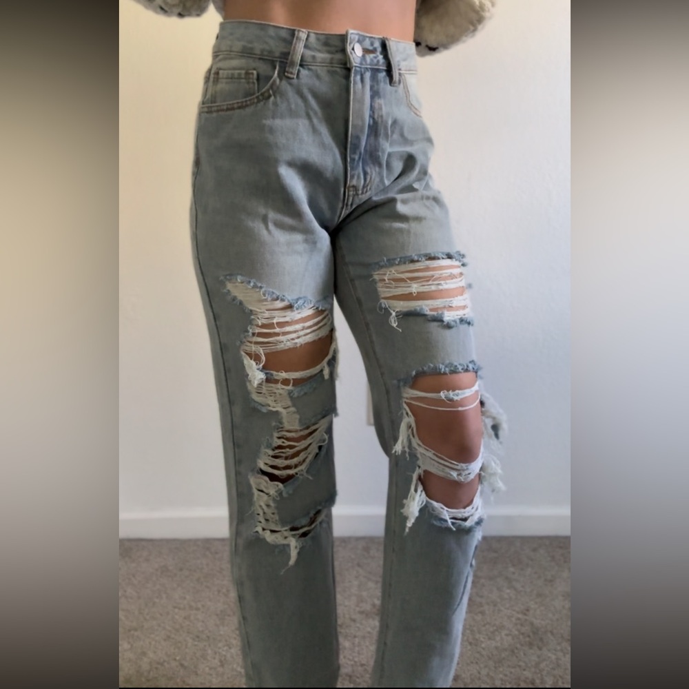 Distressed Light Blue Women's Jeans